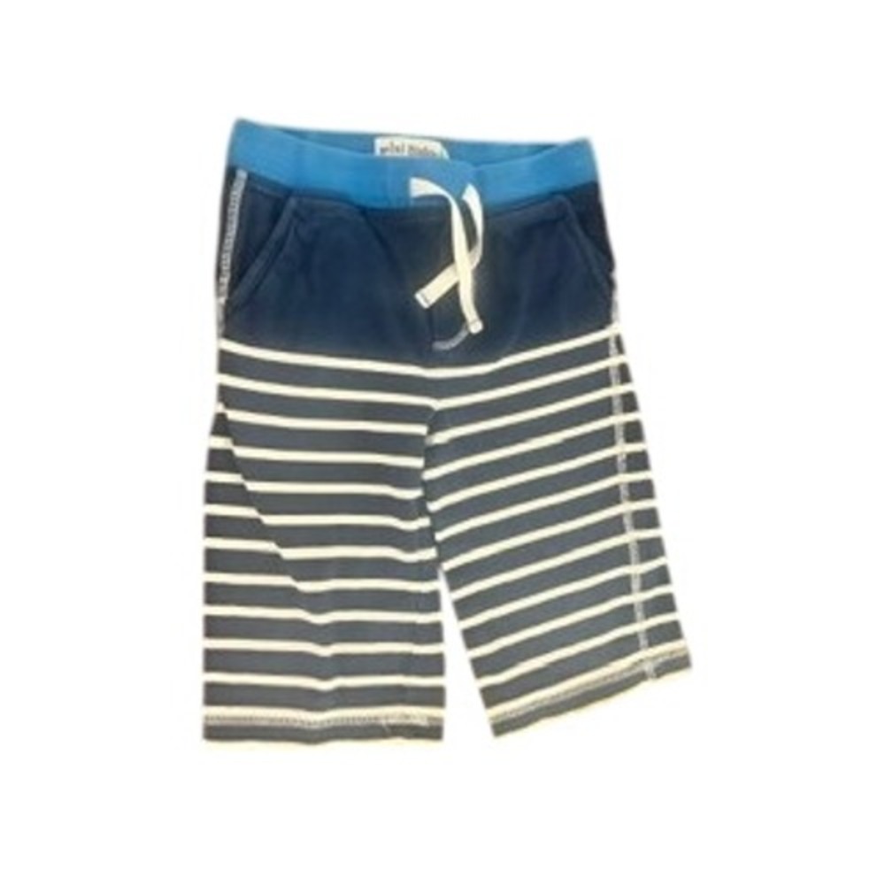 Mini Boden Boys  Blue White Striped Jersey Shorts Size 6Y Nautical Drawstring